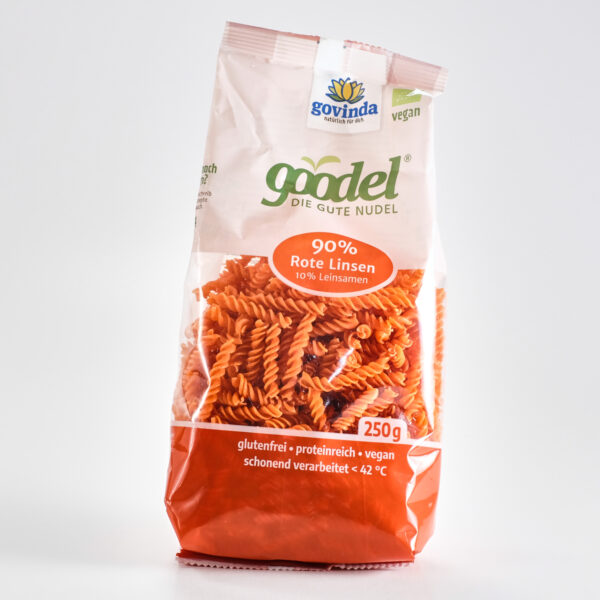 Spirelli punastest läätsedest ja linaseemnetest 250g Govinda